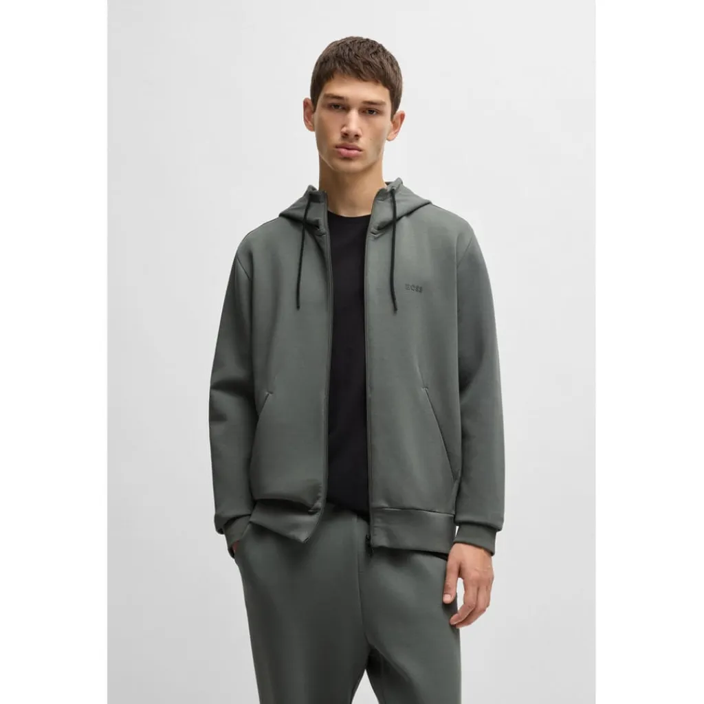 Sweatshirts|Hoodies*Boss Saggy Zip-Up Hoodie in Grey