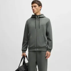 Sweatshirts|Hoodies*Boss Saggy Zip-Up Hoodie in Grey