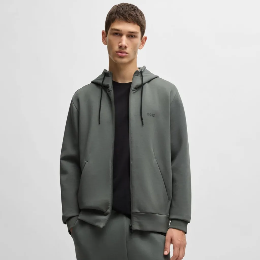 Sweatshirts|Hoodies*Boss Saggy Zip-Up Hoodie in Grey