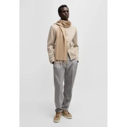 Gloves-Scarves-Umbrellas*Boss Scottas 28*190 10261761 01 Midweight Scarve Mens in Beige