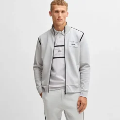 Sweatshirts*Boss Skaz Tape Full-Zip Sweatshirt in Grey