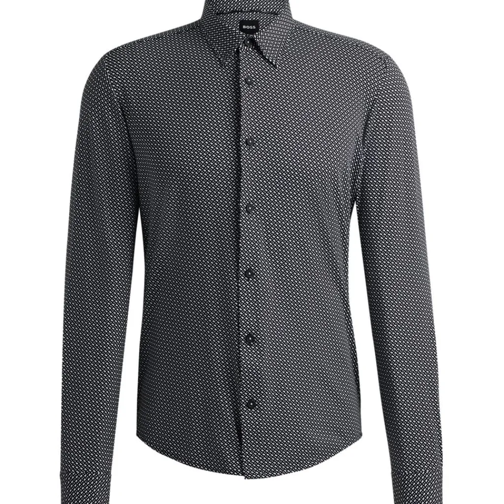 Shirts*Boss Slim Fit Long Sleeve Shirt in Black