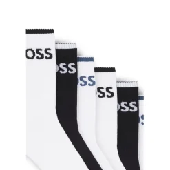 Underwear And Socks*Boss Stripe Lettering Crew Socks in White