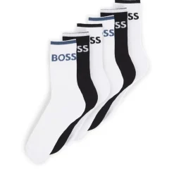 Underwear And Socks*Boss Stripe Lettering Crew Socks in White