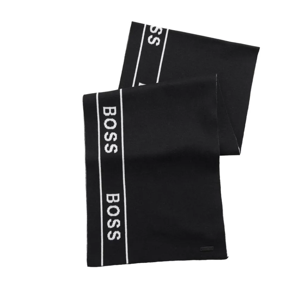 Gloves-Scarves-Umbrellas*Boss Ulfino Scarf Set in Black