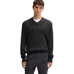 Knitwear*Boss V-Neck Regular Fit Sweater in Grey