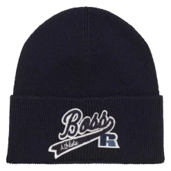Caps-Hats*Boss x Russell Athletic Floley Beanie Hat in Navy