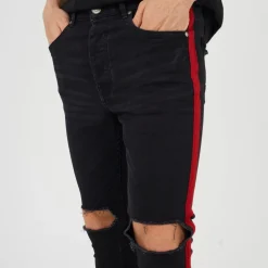 Jeans*Brave Soul Fit Jeans With Contrast Side Seam Tape Detail in Grey
