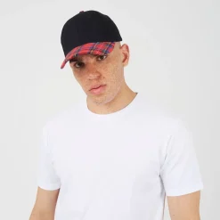 Caps-Hats*Brave Soul Mens Print Cap With Contrast Stripe in Black