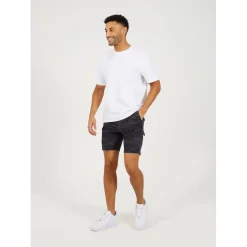 Shorts*Brave Soul Print Cargo Shorts in Blue