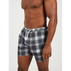 Shorts*Brave Soul Print Swim Shorts in Black