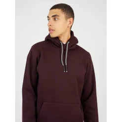 Hoodies*Brave Soul Regular Fit Cross Over Hooded Sweatshirt in Red