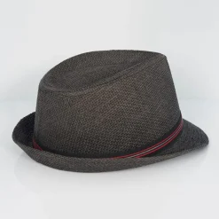 Caps-Hats*Brave Soul Trilby Hat With Contrast Tape Detail in Black