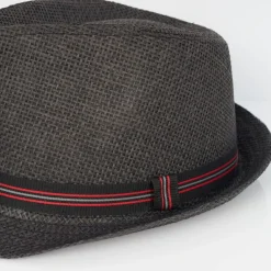 Caps-Hats*Brave Soul Trilby Hat With Contrast Tape Detail in Black