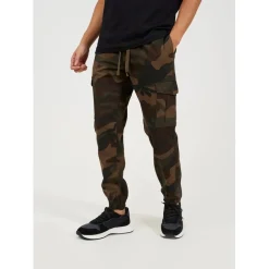 Trousers*Brave Soul Twill Cuff Cargo Trousers in Green