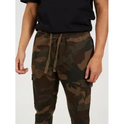 Trousers*Brave Soul Twill Cuff Cargo Trousers in Green