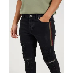 Jeans*Brave Soul Wash Bike Jean With Stitch Detail in Grey
