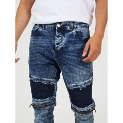 Jeans*Brave Soul Wash Biker Jean in Blue