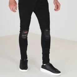 Jeans*Brave Soul Wash Biker Jeans in Grey