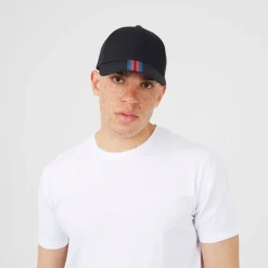 Caps-Hats*Brave Soul With Stripe Detail in Black