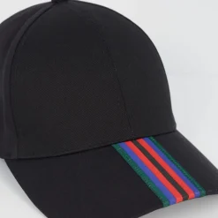 Caps-Hats*Brave Soul With Stripe Detail in Black
