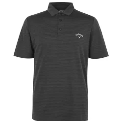 Polo Shirts*Callaway Mens Herringbone Golf Polo Shirt in Black