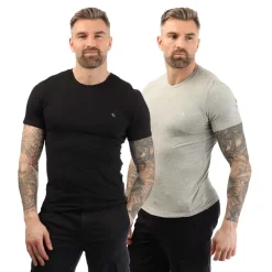 T-Shirts And Vests*Calvin Klein 2 Pack of Essential Crew T-Shirts in Black Grey