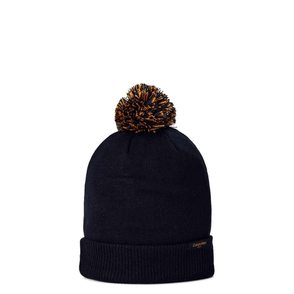 Caps-Hats*Calvin Klein Golf Bobble Beanie Mens in Blue