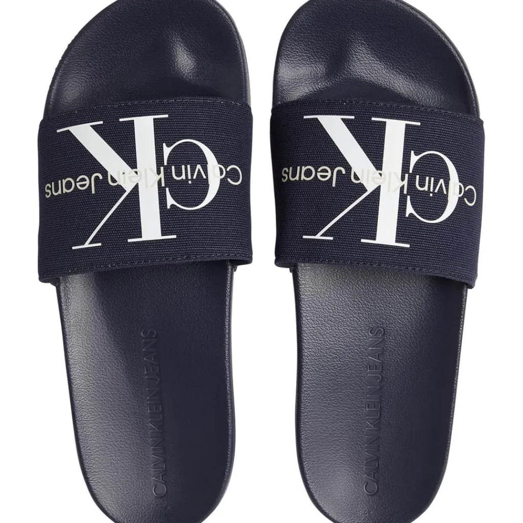 Beach Shoes*Calvin Klein Jeans Klein Jeans Monogram Slide in Blue
