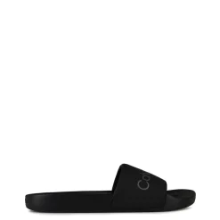 Beach Shoes*Calvin Klein Logo Sliders in Black