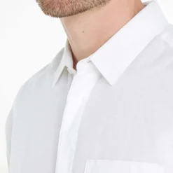 Shirts*Calvin Klein Regular-Fit Linen Cotton Shirt in White