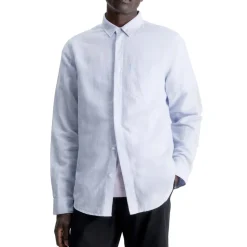 Shirts*Calvin Klein Regular-Fit Linen Cotton Shirt in Blue
