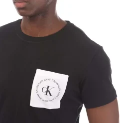 T-Shirts And Vests*Calvin Klein Round Logo Pocket T-Shirt in Black
