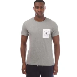 T-Shirts And Vests*Calvin Klein Round Logo Pocket T-Shirt in Grey