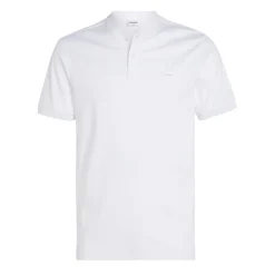Polo Shirts*Calvin Klein Smooth Cotton Stand Collar Polo Shirt in White