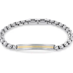 Jewellery-Watches*Calvin Klein Stainless Steel And Grey Metal Bracelet in Silver