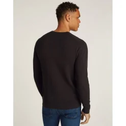 Knitwear*Calvin Klein Texture Crew Neck Regular Fit Sweater in Black