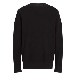 Knitwear*Calvin Klein Texture Jacquard Crew Neck Sweater in Black