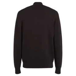 Knitwear*Calvin Klein Zip Neck Slim Fit Sweater in Black