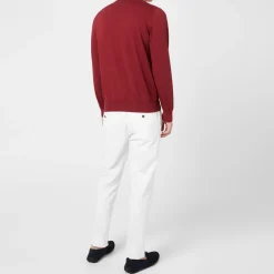 Knitwear*Canali Long Sleeve Knit Polo Shirt in Red