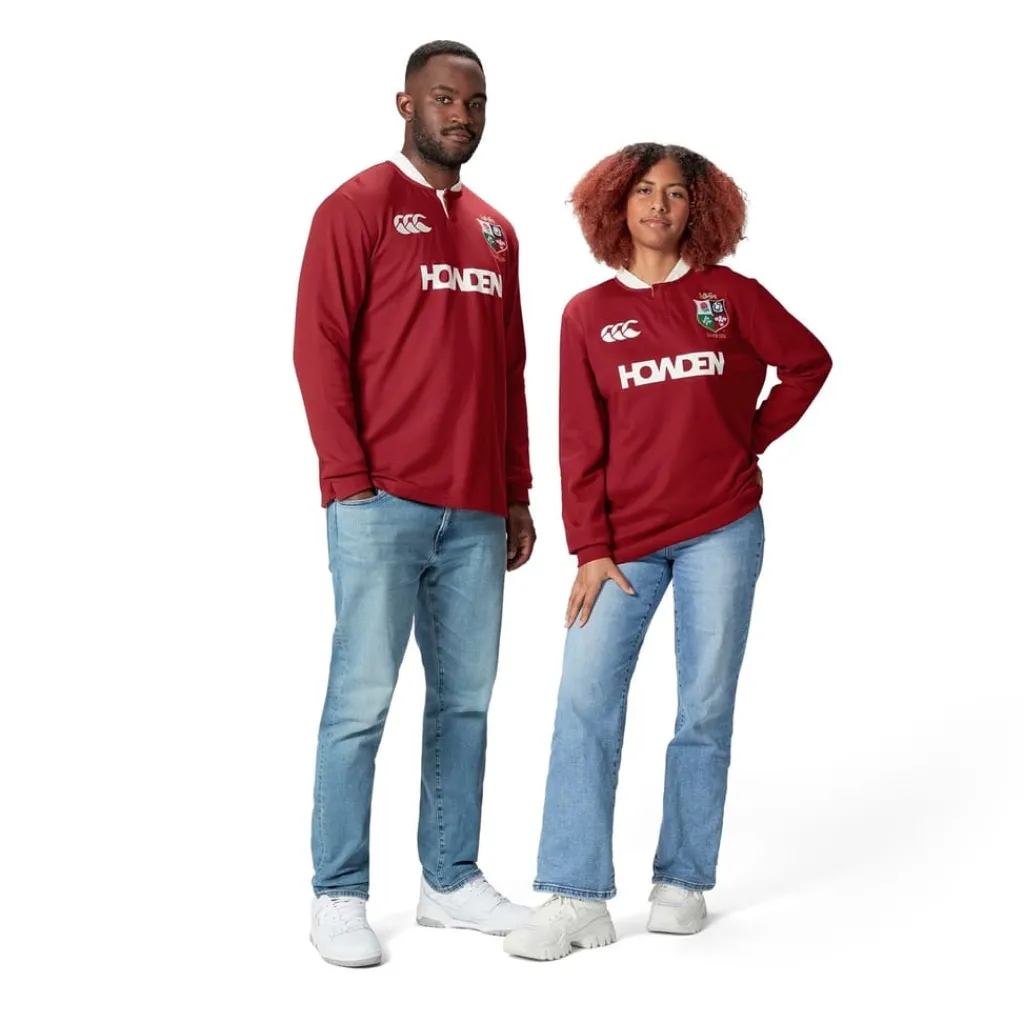 Fitness And Gym Tops*Canterbury British And Irish Lions 2024 Long Sleeve Classic Shirt Adults in Red
