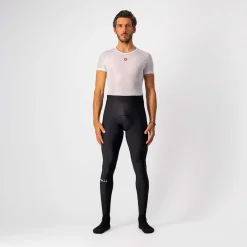 Fitness And Gym Pants*Castelli Reflective Accent Athletic Tights in Black