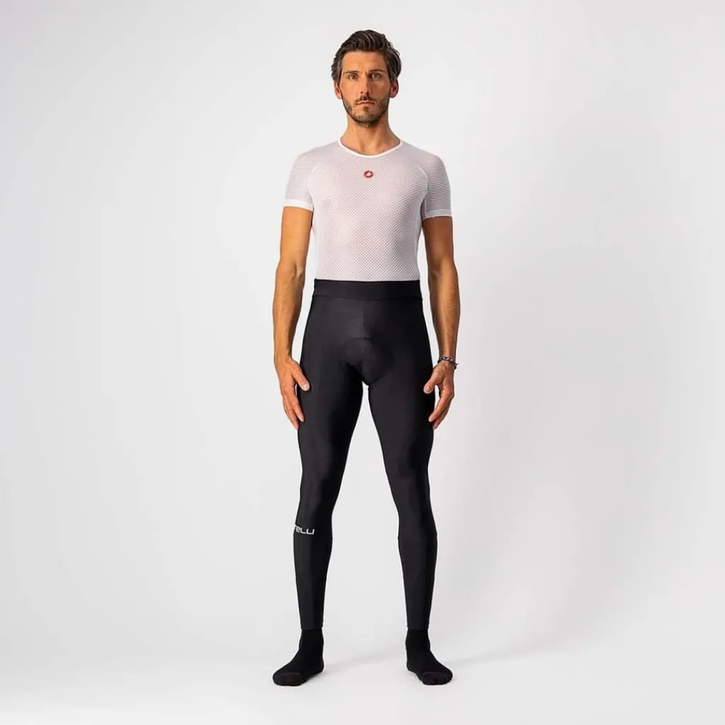 Fitness And Gym Pants*Castelli Reflective Accent Athletic Tights in Black