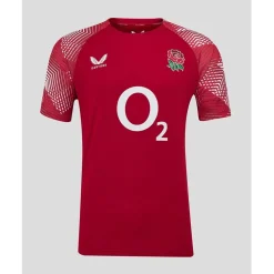 Fitness And Gym Tops*Castore England Rugby Pre Match T-Shirt 2025 Adults in Red