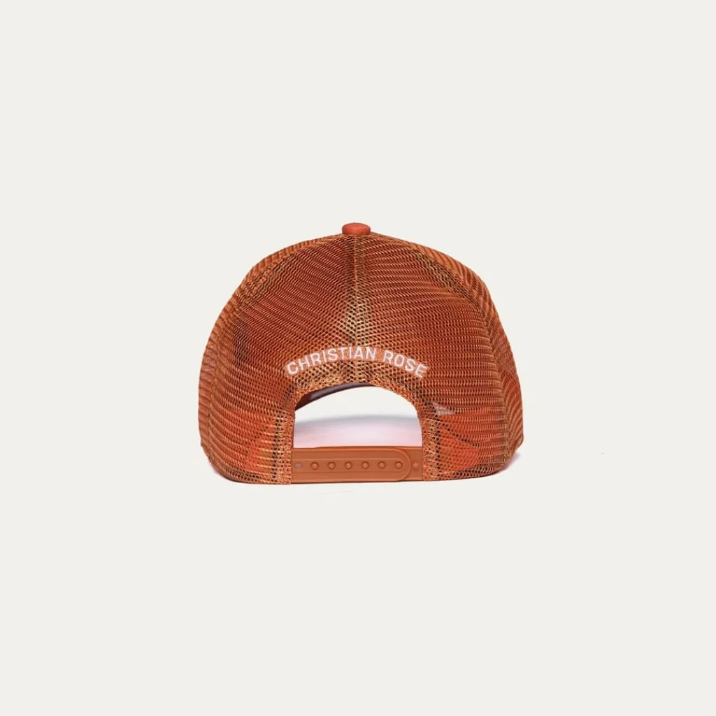 Caps-Hats*Christian Rose Sketch Trucker Cap in Orange