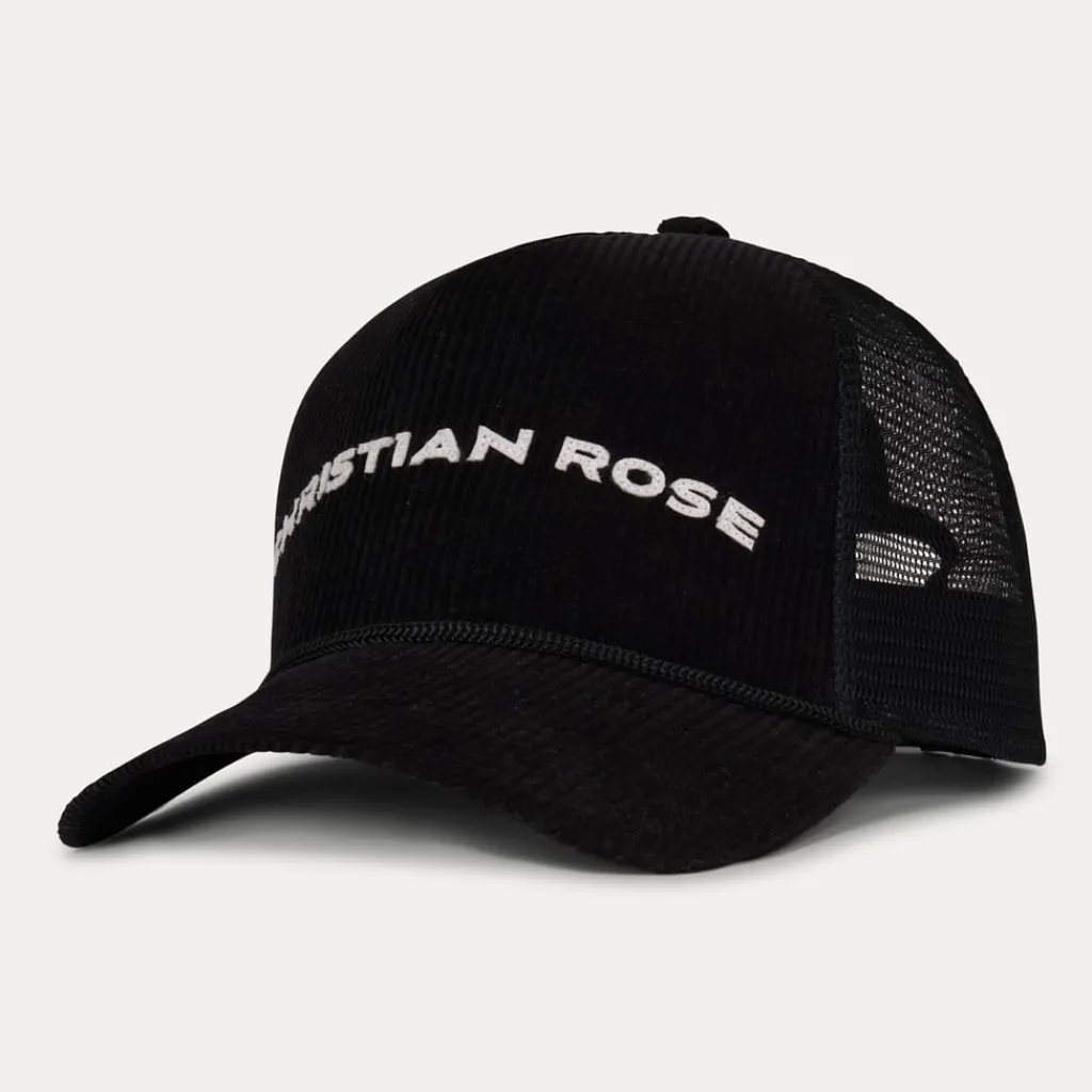 Caps-Hats*Christian Rose Trucker Cap in Black