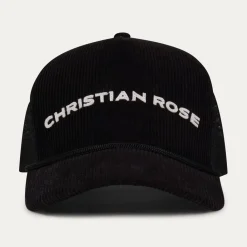 Caps-Hats*Christian Rose Trucker Cap in Black