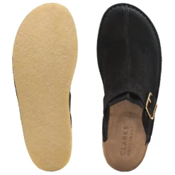 Shoes|Footwear*Clarks Originals Trek Mule Suede Shoes in Black