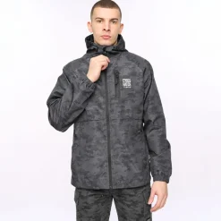 Coats And Jackets*Crosshatch Janscore Allover Print Jacket in Grey
