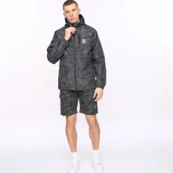 Coats And Jackets*Crosshatch Janscore Allover Print Jacket in Grey